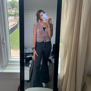 Pleated top with ruffles